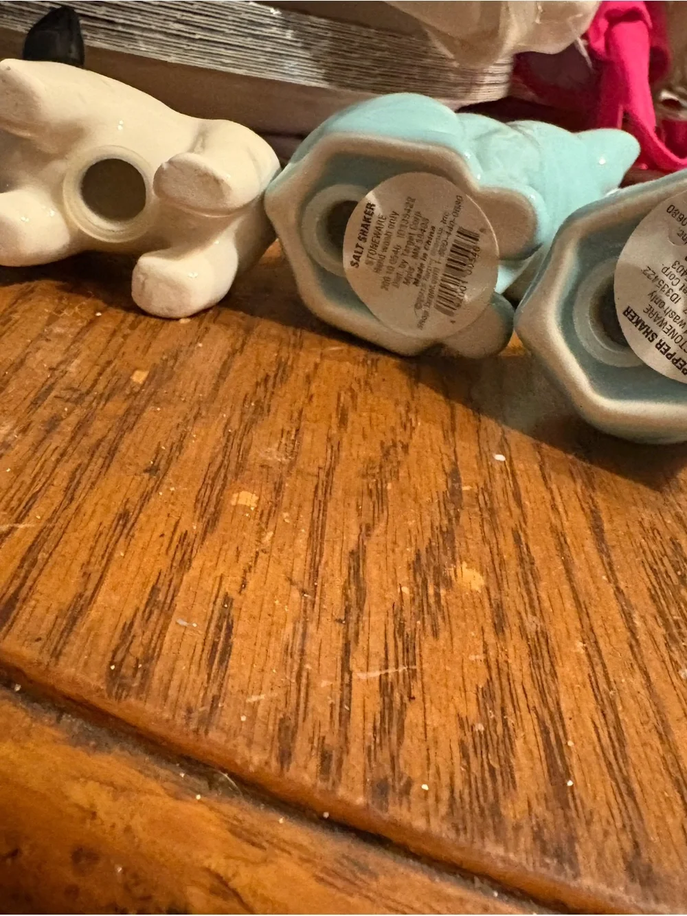 Amazon Ceramic Dog Figurine Set - Black, White & Teal Blue